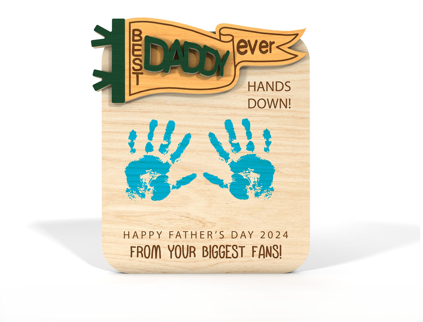 Father's Day Handprint Sign SVG Laser Cut File for Glowforge and xTool
