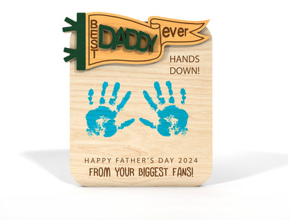 Father's Day Handprint Sign SVG Laser Cut File for Glowforge and xTool