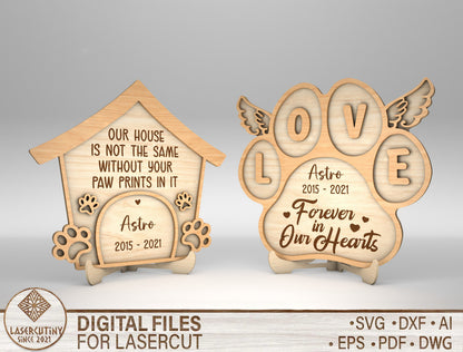 Pet Memorial Tabletop Sign SVG Laser Cut File for Glowforge