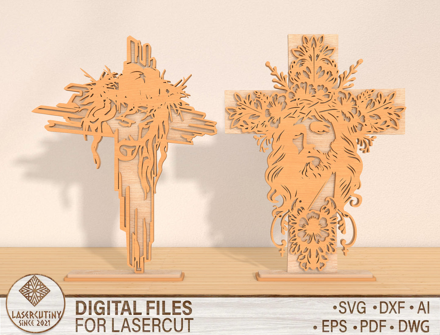 Jesus Cross SVG Bundle Christian Crucifix Easter for LightBurn and xTool