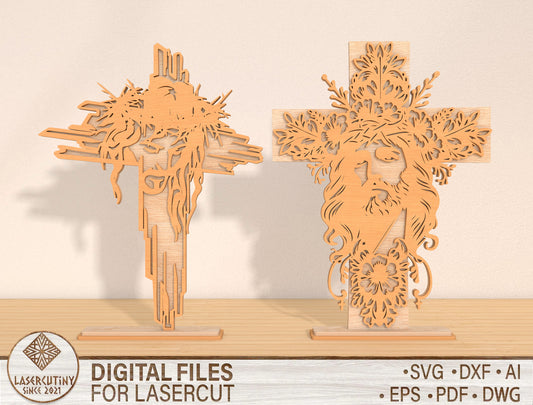 Jesus Cross SVG Bundle Christian Crucifix Easter for LightBurn and xTool