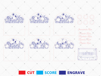 Mom Cassette Tape Photo Frame SVG for xTool and LightBurn