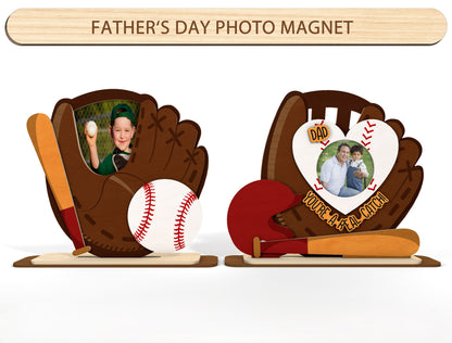 Baseball Photo Magnet SVG Bundle for Dad Laser Cut File