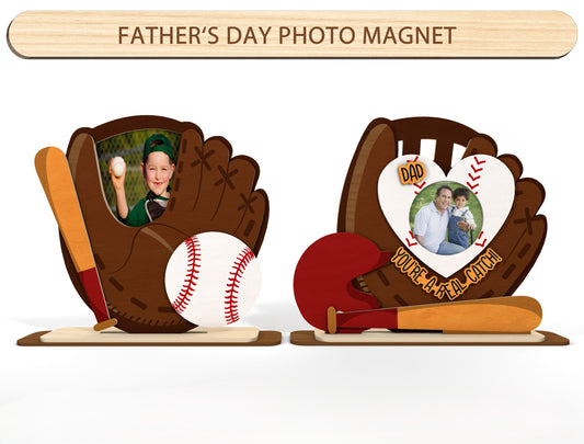 Baseball Photo Magnet SVG Bundle for Dad Laser Cut File