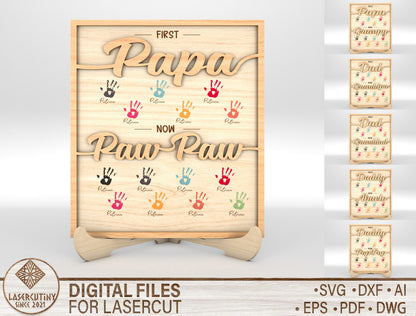 Dad Handprint Keepsake Sign SVG Laser Cut File for xTool and LightBurn