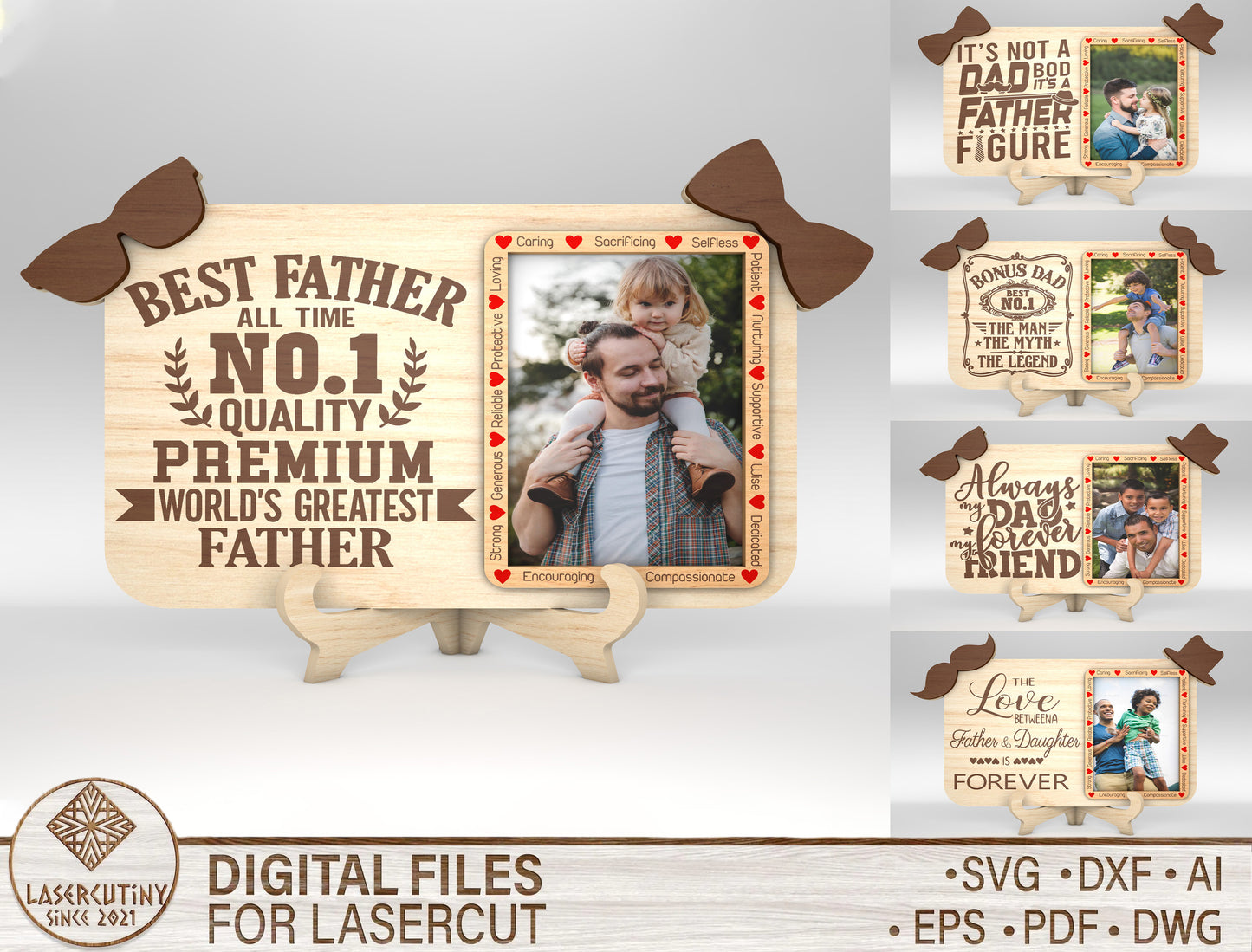 Best Father Photo Frame Sign SVG Laser Cut File for xTool and LightBurn