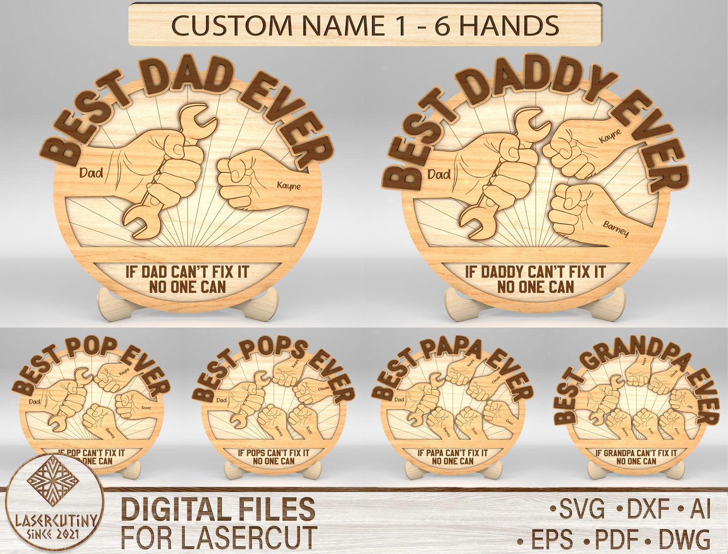 If Dad Can't Fix It Sign SVG Laser Cut File for Glowforge and LightBurn