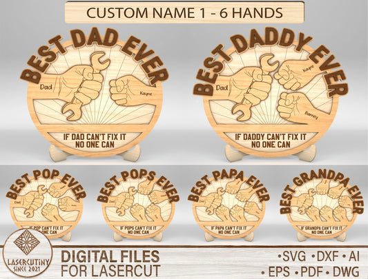 If Dad Can't Fix It Sign SVG Laser Cut File for Glowforge and LightBurn