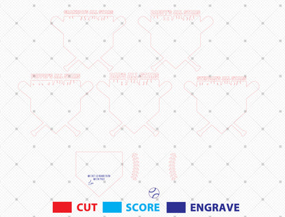 Baseball Dad Handprint Sign SVG for Glowforge and xTool