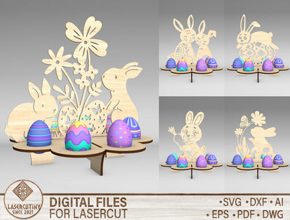 Cute Easter Bunny Egg Holder SVG Bundle 5 Designs for Glowforge and xTool