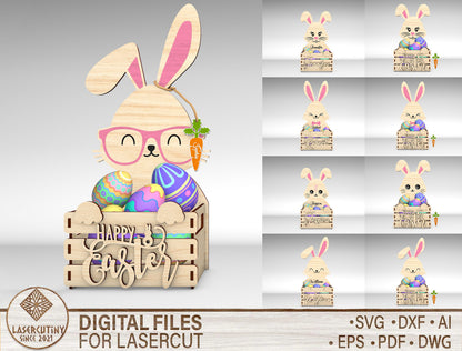 Personalized Easter Bunny Basket SVG Bundle for LightBurn and xTool