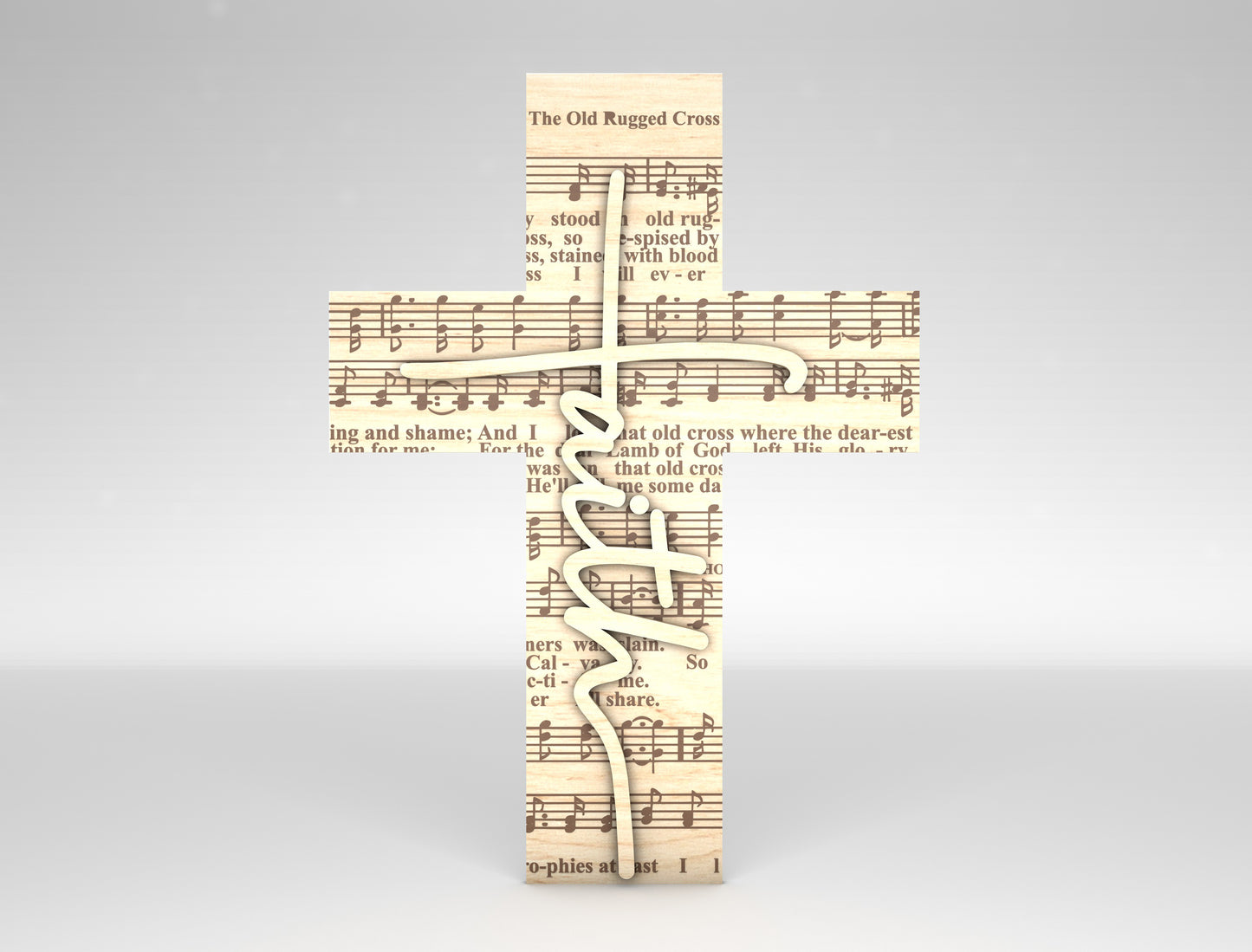 Christian Cross Tabletop Faith Shelf Sign SVG Bundle for Glowforge and xTool