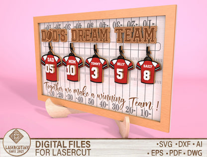 Personalized Football Dad Sign SVG Laser Cut File for Glowforge and LightBurn
