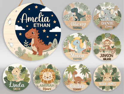 Dinosaur Nursery Door Sign SVG for LightBurn and xTool