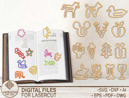 Minimalist Paper Clip SVG Bundle Laser Cut File for xTool and Glowforge