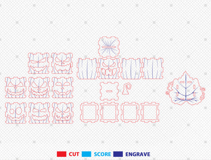 Halloween Pumpkin Lantern Box SVG Set for Glowforge xTool LightBurn