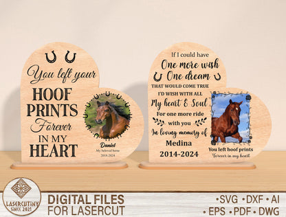 Horse Memorial Photo SVG Bundle Laser Cut File