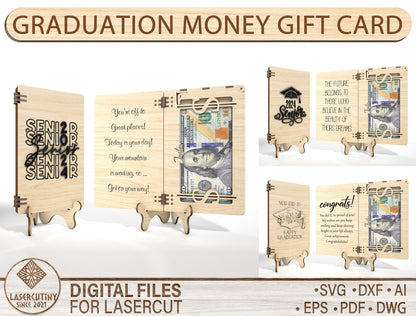 Graduation Money Holder Card SVG for Glowforge and LightBurn