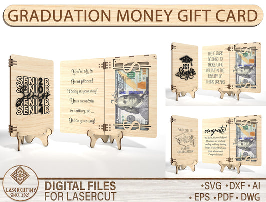 Graduation Money Holder Card SVG for Glowforge and LightBurn