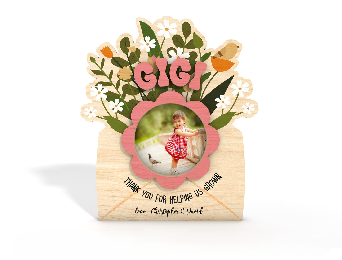 Floral Photo Frame Bouquet SVG Set Wooden Picture for Glowforge