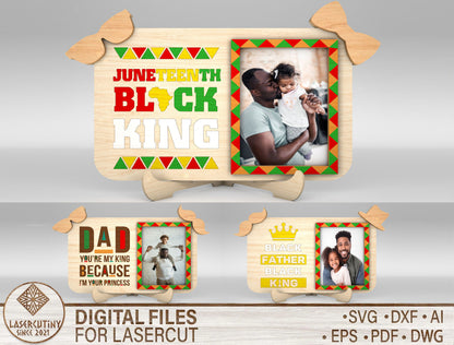 Juneteenth Dad Photo Frame Sign SVG Laser Cut File for LightBurn and xTool