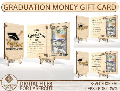 Graduation Cash Card SVG Laser Cut File for xTool and Glowforge