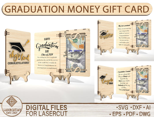 Graduation Cash Card SVG Laser Cut File for xTool and Glowforge