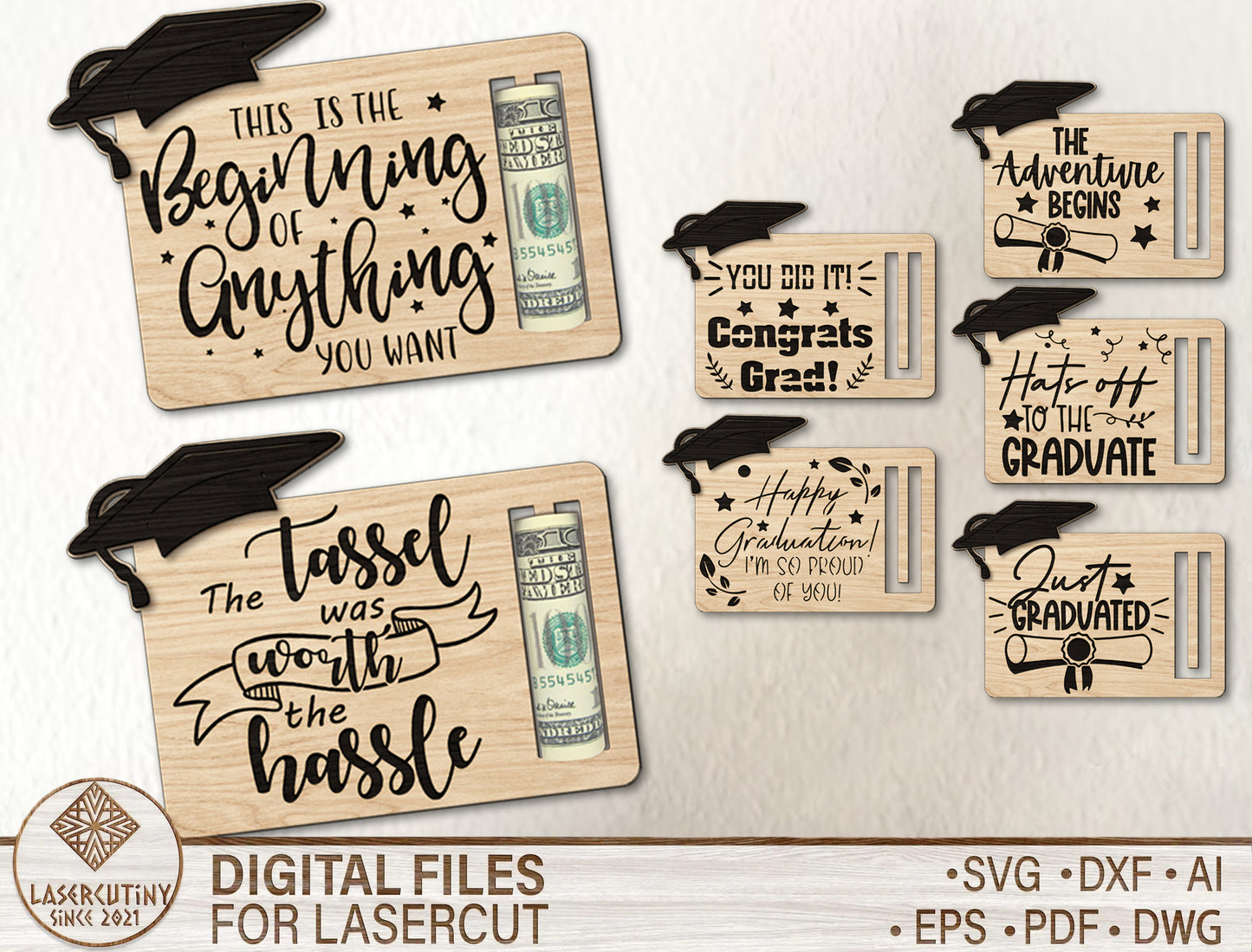 Graduation Cash Gift Card SVG for Glowforge and LightBurn