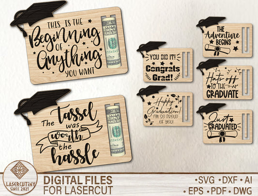 Graduation Cash Gift Card SVG for Glowforge and LightBurn