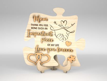 "I Picked You" Mom Puzzle Sign SVG for xTool and LightBurn