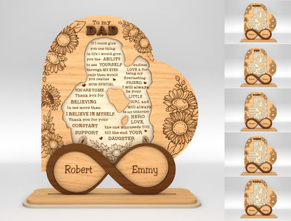 Dad Infinity Love Tabletop Sign SVG Laser Cut File for xTool and Glowforge