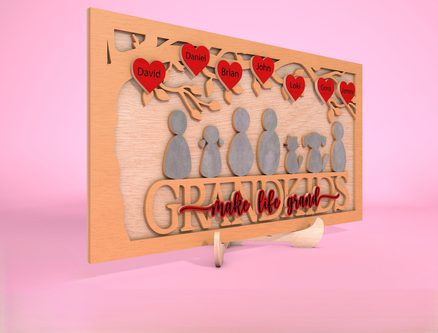 Personalized Grandpa Family Sign SVG Laser Cut File for Glowforge