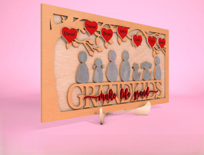 Personalized Grandpa Family Sign SVG Laser Cut File for Glowforge