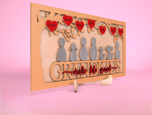 Personalized Grandpa Family Sign SVG Laser Cut File for Glowforge