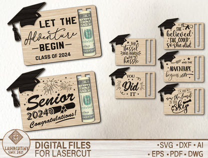 Graduation Cash Holder SVG Laser Cut File for xTool and LightBurn