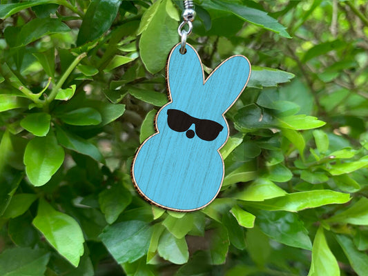 Peeps Bunny Earrings Laser Cut File – Wooden Easter Jewelry SVG – Minimal Bunny Silhouette Dangle Earrings