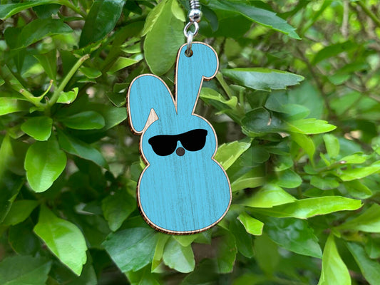 Peeps Bunny Earrings SVG V2 – Wooden Easter Jewelry Laser Cut File – Cute Bunny Dangle Earrings Set