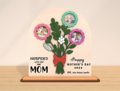Handpicked With Love Mom Photo Frame SVG Bouquet for Glowforge