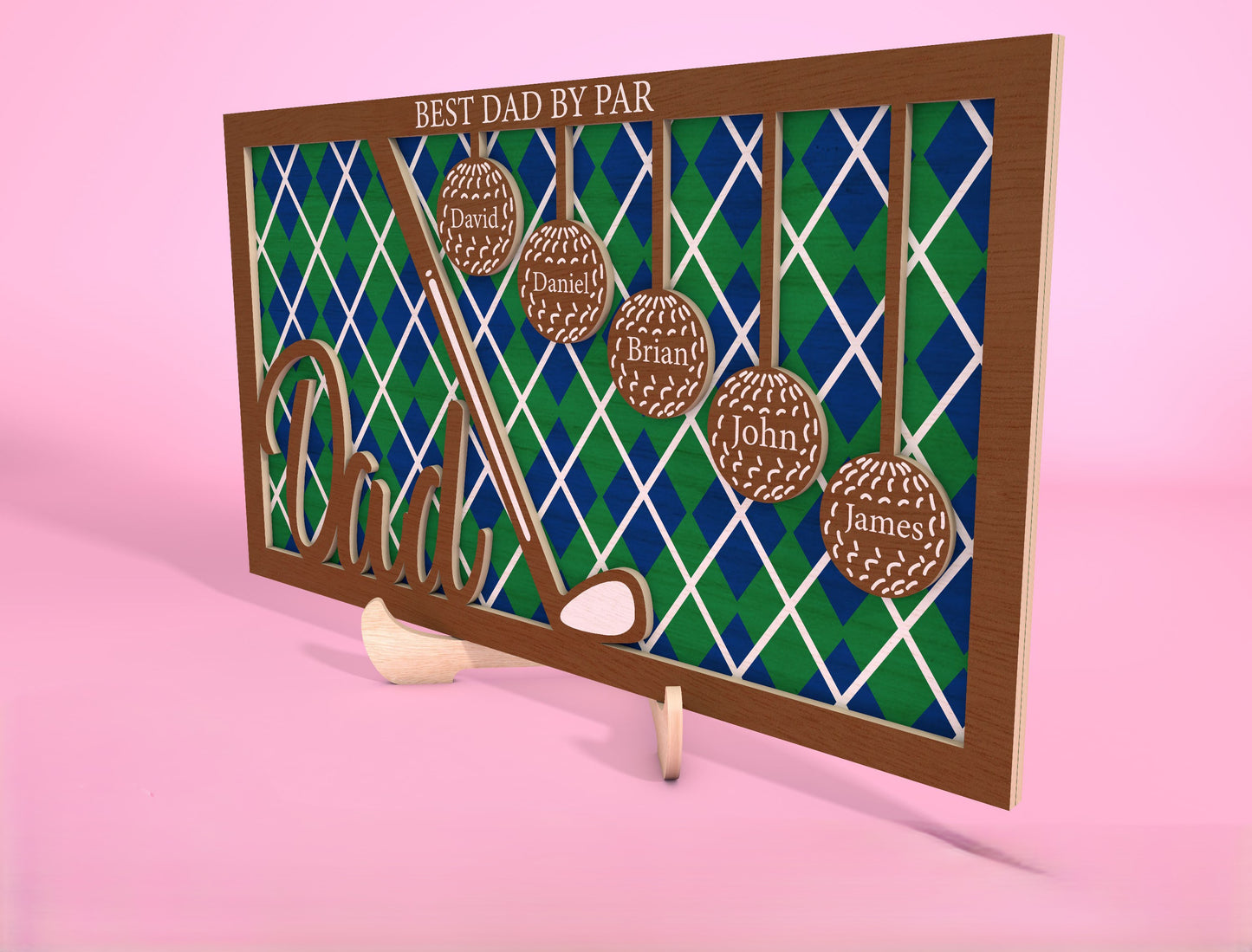 Golf Dad Sign Best Dad By Par SVG Laser Cut File for Glowforge