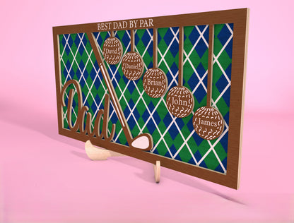 Golf Dad Sign Best Dad By Par SVG Laser Cut File for Glowforge
