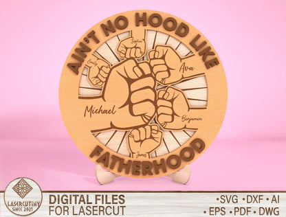 Personalized Fist Bump Dad Sign SVG Laser Cut File for Glowforge