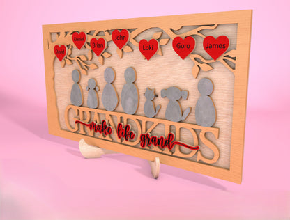 Personalized Grandpa Family Sign SVG Laser Cut File for Glowforge