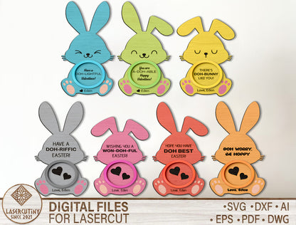 Easter Bunny Message Tag SVG Cute Bunny Note for Glowforge and xTool