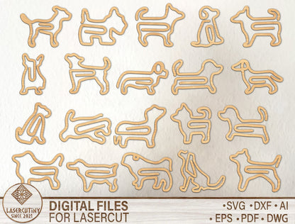 Dog Paper Clip SVG Bundle Laser Cut File for LightBurn and xTool