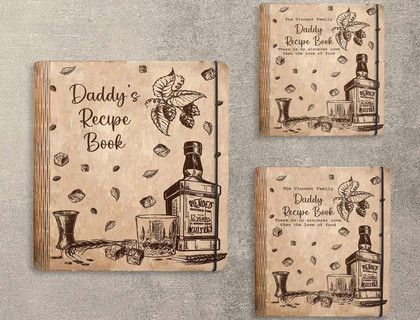 Daddy Recipe Book SVG Bundle for Glowforge and xTool Laser Files