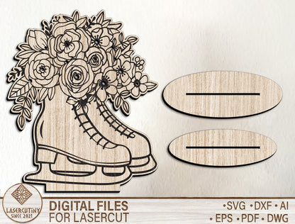 Floral Boot Stand SVG Flower Bouquet Shoe Decor for LightBurn and xTool