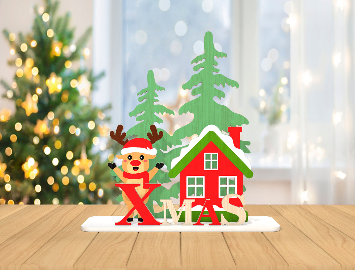Christmas XMAS Tabletop Decor SVG Laser Cut Designs
