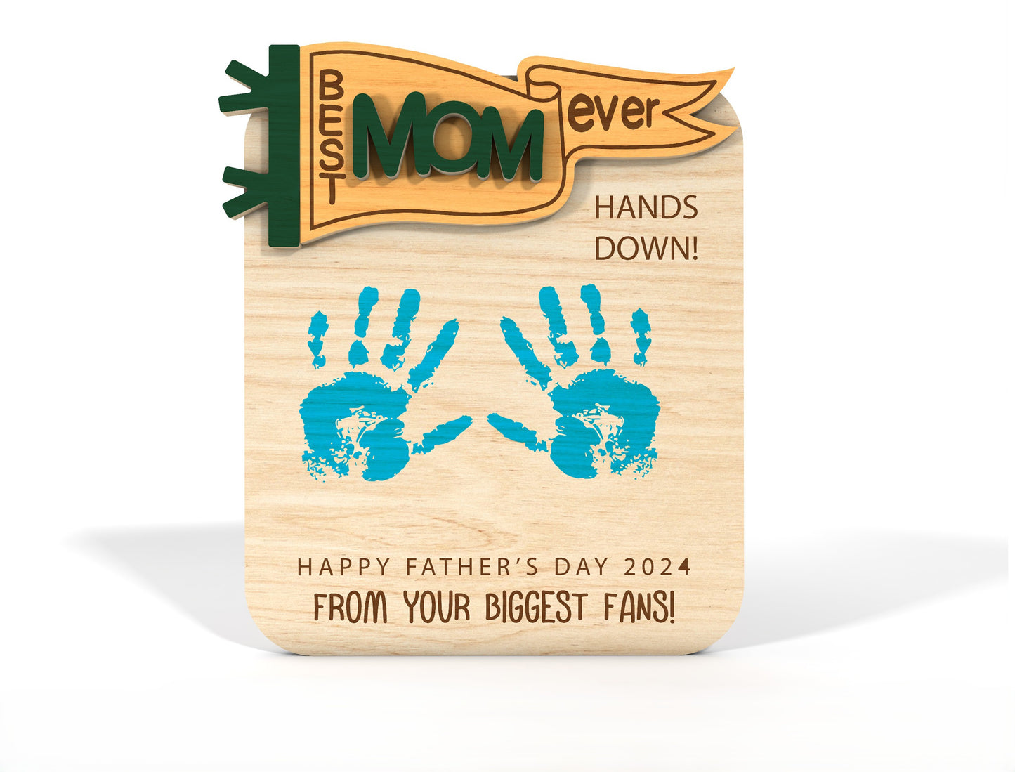 Father's Day Handprint Sign SVG Laser Cut File for Glowforge and xTool