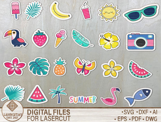 Summer Stud Earrings SVG Bundle for Glowforge and LightBurn