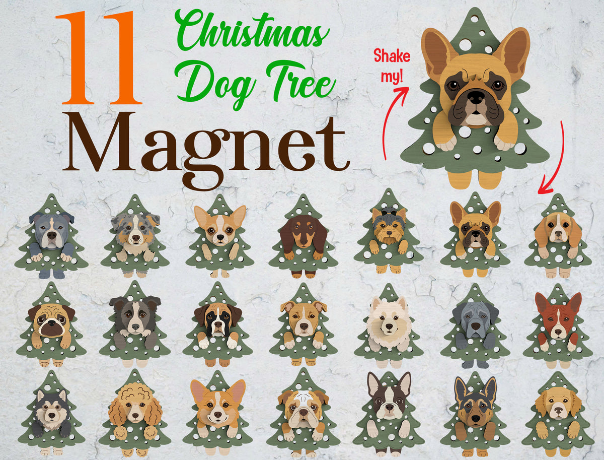 3D Layered Dog Tree Magnet SVG Bundle 21 Designs 4